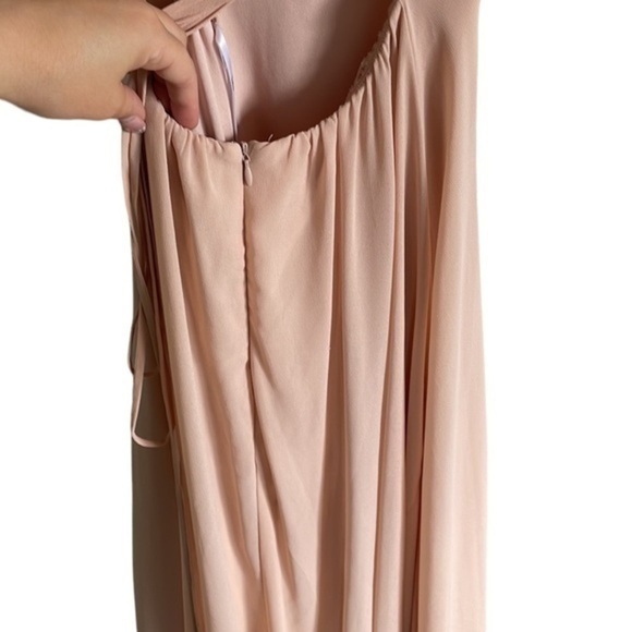 Lulus Bridesmaids Dress Women’s Size Small Maxi Open‎ Back Lace up Blush Pink - Picture 5 of 6
